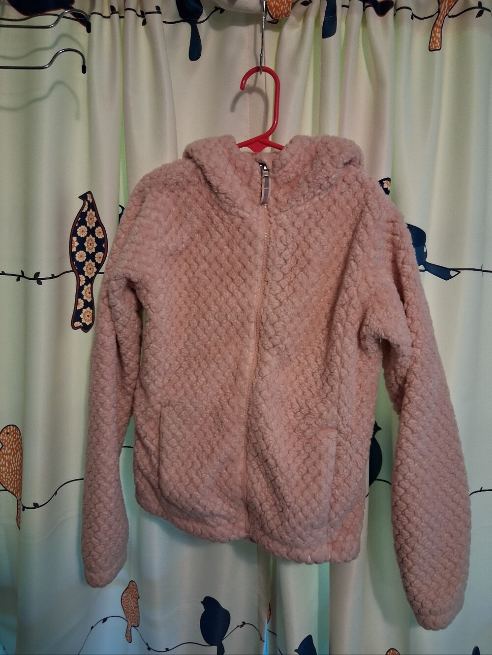 B4 All Light Pink Soft Hooded Girls Jacket Size 7/8